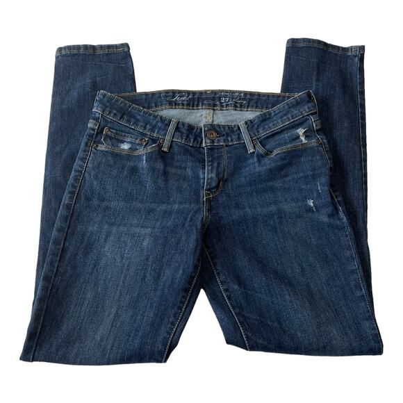 Levis Womens Jeans Size 27 Demi Curve Skinny Mid Rise Denim Blue Jeans Dark Wash - Picture 3 of 10